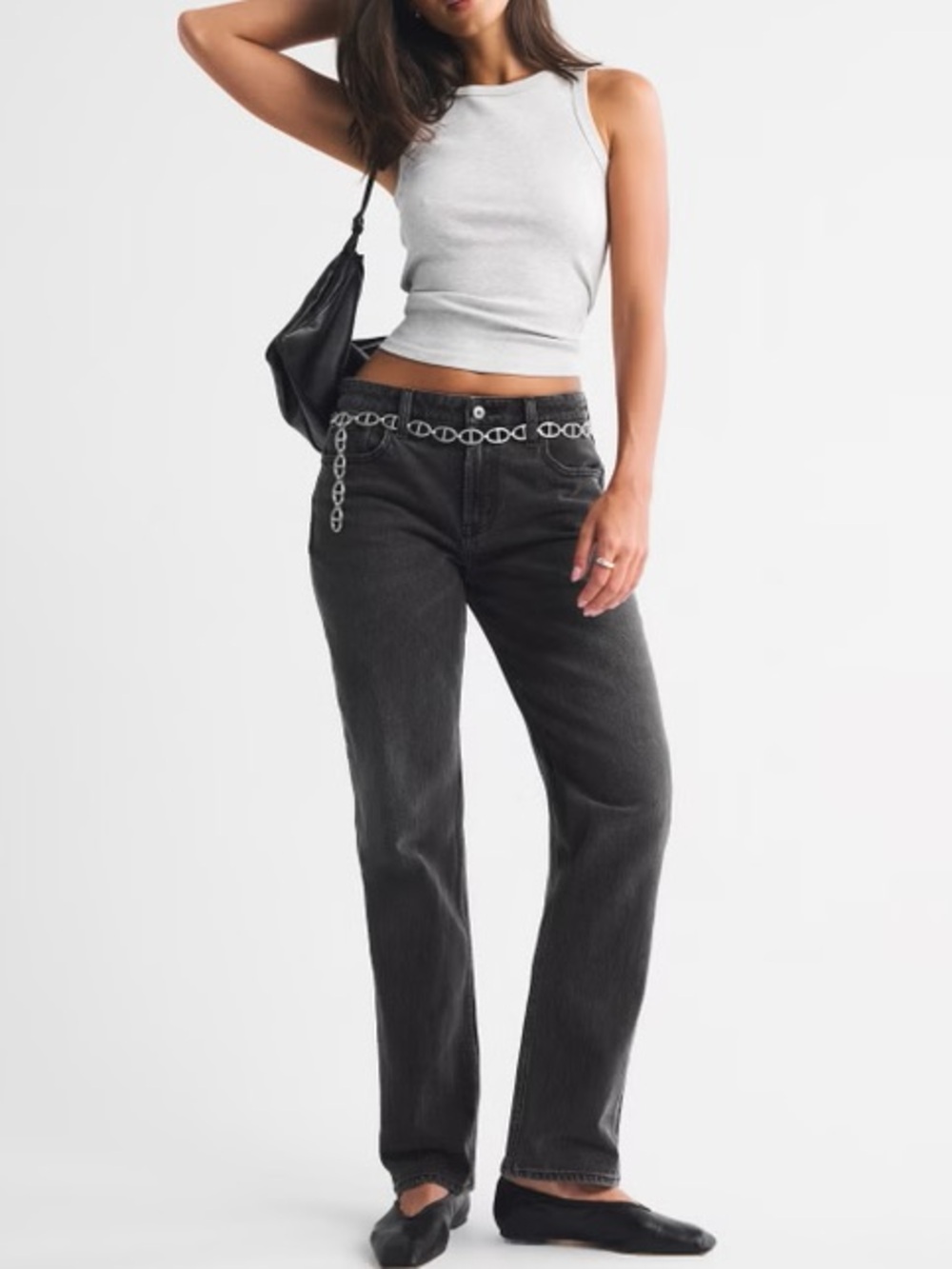 A&F Curve Love Mid Rise 90s Straight Jeans